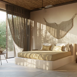 Tulum villa bedroom interior
