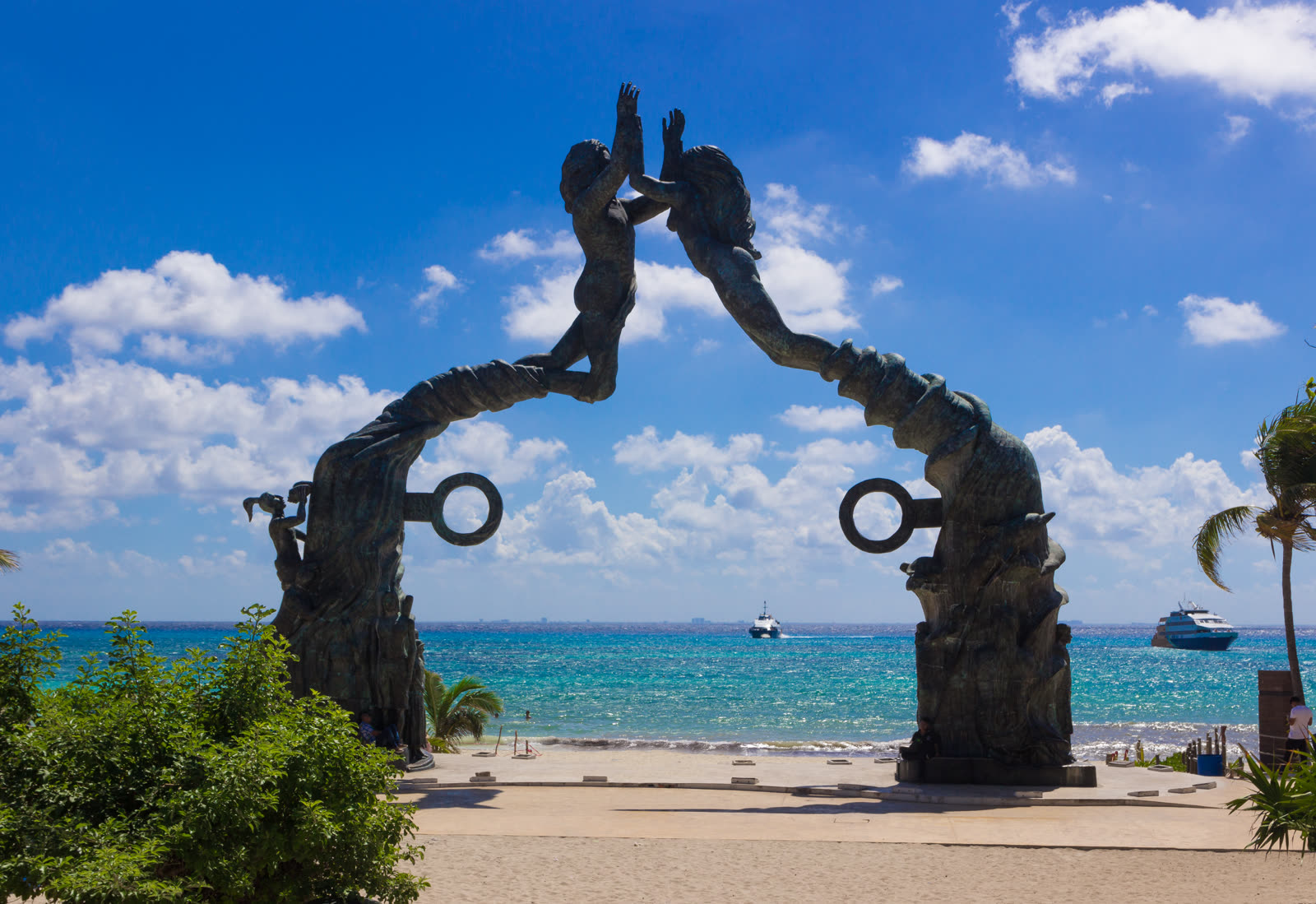 Playa del Carmen beach aerial